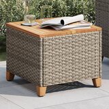  Vrtni stol sivi 45 x 45 x 37 cm od poliratana i bagremovog drva | Eponuda.com