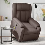 Maison Chic masažni naslanjač - Relax naslanjač s funkcijo vstajanja rjavo umetno usnje, (22062145) | Shoptok.si
