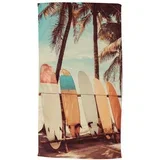 Žametna brisača za na plažo 100x180 cm Vintage Surf –