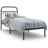  Metalni okvir za krevet s uzglavljem crni 75x190 cm | shoptok.hr