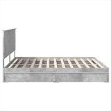 vidaXL Konstrukcija postelje s predalom Betonsko siva 200 x 200 cm | Shoptok.si