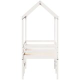 vidaXL Visoki krevet s krovom bijeli 90 x 200 cm od masivne borovine | shoptok.hr