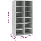  Stalak za cipele boja betona 54x34x100,5 cm konstruirano drvo | shoptok.hr
