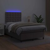  Box spring postelja z vzmetnico LED siva 120x200cm umetno usnje, (20789877) | Shoptok.si