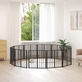  Vrata za pse 12 pcs Crna 60 x 60 cm Cinkani čelik | Shoptok.si