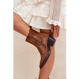 Boto Suede Women's Ankle Boots On Heels Insulated Camel Arelia | Shoptok.si