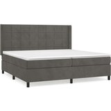 Krevet s oprugama i madracem tamnosivi 200x200 cm baršunasti | shoptok.hr