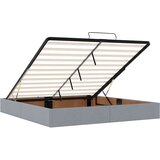vidaXL Otomanski posteljni okvir z vzmetnico siv 180x200 cm blago | Shoptok.si