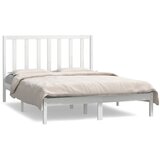 The Living Store Posteljni okvir bel iz trdne borovine 140x190 cm - Posteljni Okvir, (21523941) | Shoptok.si