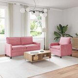  Set sofe 2 pcs Ružičasta Baršun | shoptok.hr