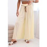 Kesi Włoski Women's wide-leg viscose trousers yellow Cijene