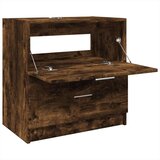 vidaXL Omarica za umivalnik dimljen hrast 59x37x59 cm inženirski les | Shoptok.si