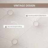  Tapecirana klupa za odlaganje izgled lana drvene noge 100x40x44 cm krem bijela | shoptok.hr