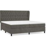  Box spring postelja z vzmetnico temno siva 200x200 cm žamet, (20788798) | Shoptok.si