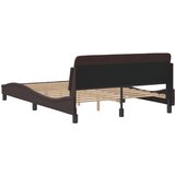  Okvir za krevet s uzglavljem tamnosmeđi 140x190 cm od tkanine | shoptok.hr