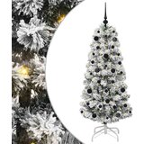 vidaXL Umetno Zložljivo Božično Drevo Zelena in bela 150 cm PVC | Shoptok.si