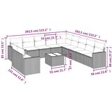  12-dijelni set vrtnih sofa od poliratana s jastucima crni | shoptok.hr