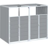 vidaXL Koš za smeti na kolesih za dvojne košare siv 144x81x113cm jeklo | Shoptok.si