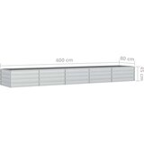 vidaXL Povišena vrtna gredica 400 x 80 x 45 cm pocinčani čelik srebrna | shoptok.hr