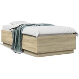 Okvir za krevet s LED svjetlima 75x190 cm od konstruiranog drva | shoptok.hr
