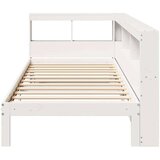  Knjižna postelja brez ležišča bela 90x200 cm trdna borovina | Shoptok.si