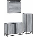  3-dijelni set kupaonskog namještaja siva boja hrasta drveni | shoptok.hr