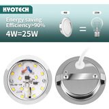 KYOTECH vgradna krom LED svetilka za pohištvo, 4 W, 4000 K, nevtralna bela, zatemnljiva, G4 | Shoptok.si