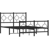  Metalni okvir kreveta uzglavlje i podnožje crni 120x190 cm | shoptok.hr