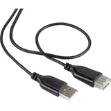 USB 2.0 podaljšek [1x moški konektor USB 2.0 tipa A - 1x ženski konektor USB 2.0 tipa A] 1 m črna super mehki plašč USB kabel USB, (20416048)