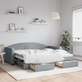 Dnevni krevet na razvlačenje svjetlosivi 90 x 190 cm od tkanine | shoptok.hr