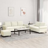  3-dijelni set sofa s jastucima krem baršunasti | shoptok.hr