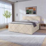 MID.YOU POSTELJA BOXSPRING 180 cm x 200 cm , kovina, umetna masa, tekstil, leseni material bela | Shoptok.si