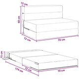 SOFA na razvlačenje Svjetlosiva 70 x 72 x 60 cm Tkanina | shoptok.hr