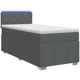 Krevet s box springom madracem i LED-om Tamnosiva 90 x 190 cm - Tamnosiva Jjedan Dizajn s rombovima | shoptok.hr