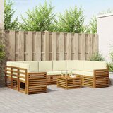  Set vanjskih sofa 10 kom. Prirodna i krem | shoptok.hr