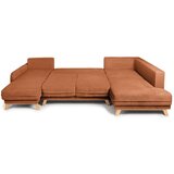 Bonami Selection Oranžna raztegljiva kotna sedežna garnitura iz rebrastega žameta (desni kot/v obliki črke "U") Tori – | Shoptok.si