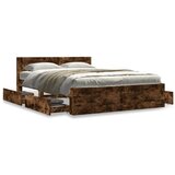 vidaXL Okvir za krevet s uzglavljem boja hrasta 140x200 cm drveni | shoptok.hr