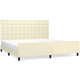  Okvir za krevet s uzglavljem krem 200x200 cm od umjetne kože | shoptok.hr