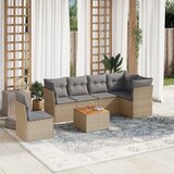  7-dijelni set vrtnih sofa s jastucima bež od poliratana | shoptok.hr