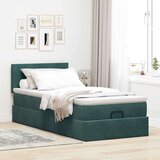 vidaXL okvir kreveta s madraca tamnozeleni 100x200cm baršunasti | shoptok.hr