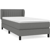  Krevet s oprugama i madracem tamnosivi 90 x 190 cm od tkanine | shoptok.hr