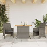  Bistro garnitura 3-delna z blazinami siv poli ratan Cene