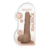 REALROCK Dong 10 - realističan, testikularni dildo (25 cm) - tamno prirodan | shoptok.hr