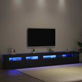  Set TV komoda S LED lampica 3 pcs Crni hrast 270 x 35 x 40 cm | Eponuda.ba