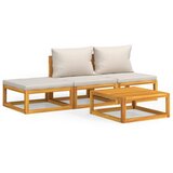Maison Chic Seti vrtnega pohištva - Vrtna garnitura - Vrtni pohištvo set 4-delna svetlo sive blazine trden les, (21809075) | Shoptok.si