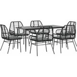  7-dijelni vrtni blagovaonski set s jastucima, crno | Eponuda.com