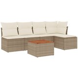 Maison Chic Seti vrtnega pohištva - Vrtna garnitura - Vrtni pohištvo set 6-delna z blazinami bež poli ratan, (21813524) | Shoptok.si