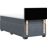 Box spring krevet s madracem tamnosivi 90x190 cm baršunasti | shoptok.hr