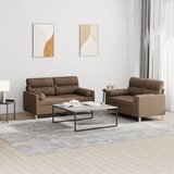  2-dijelni set sofa s jastucima smeđi od tkanine | shoptok.hr