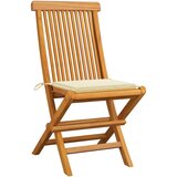 The Living Store Vrtni stoli s krem blazinami 8 kosov trdna tikovina - Vrtni Stol, (21459665) | Shoptok.si